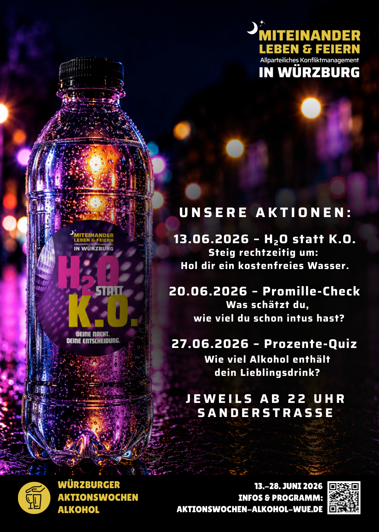 Unsere Nachtaktionen im Rahmen der Würzburger Aktionswochen Alkohol